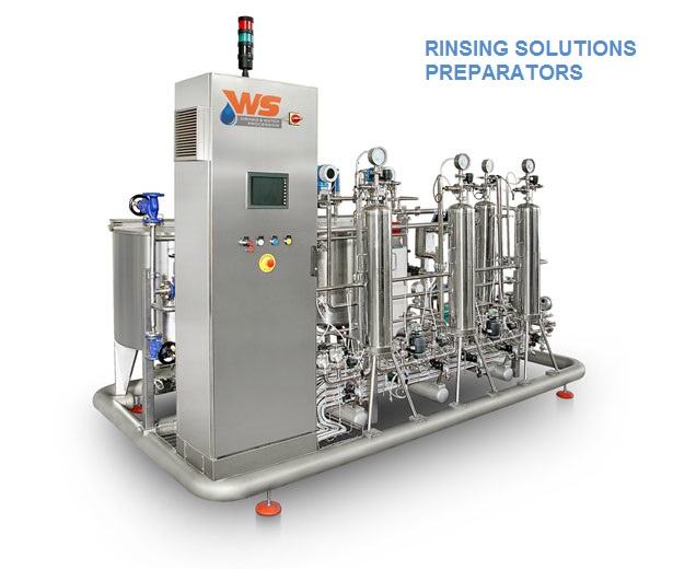 Rinsing solutions preparators